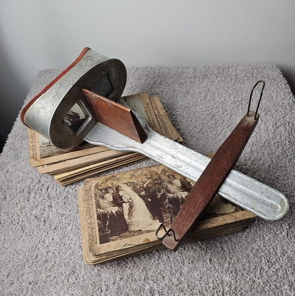 Vintage Stereoscope Stereograph Photo Viewer With 50 Viewing Cards - Picture 8 of 8
